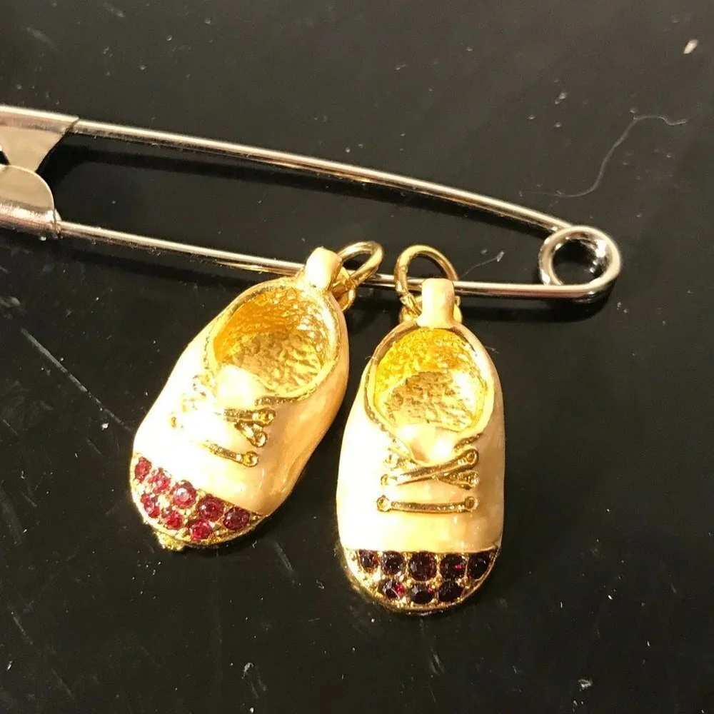 Firenza Baby Shoes Gold Shoe Charm Vtg Deadstock NWT Boy Girl Mother Gift